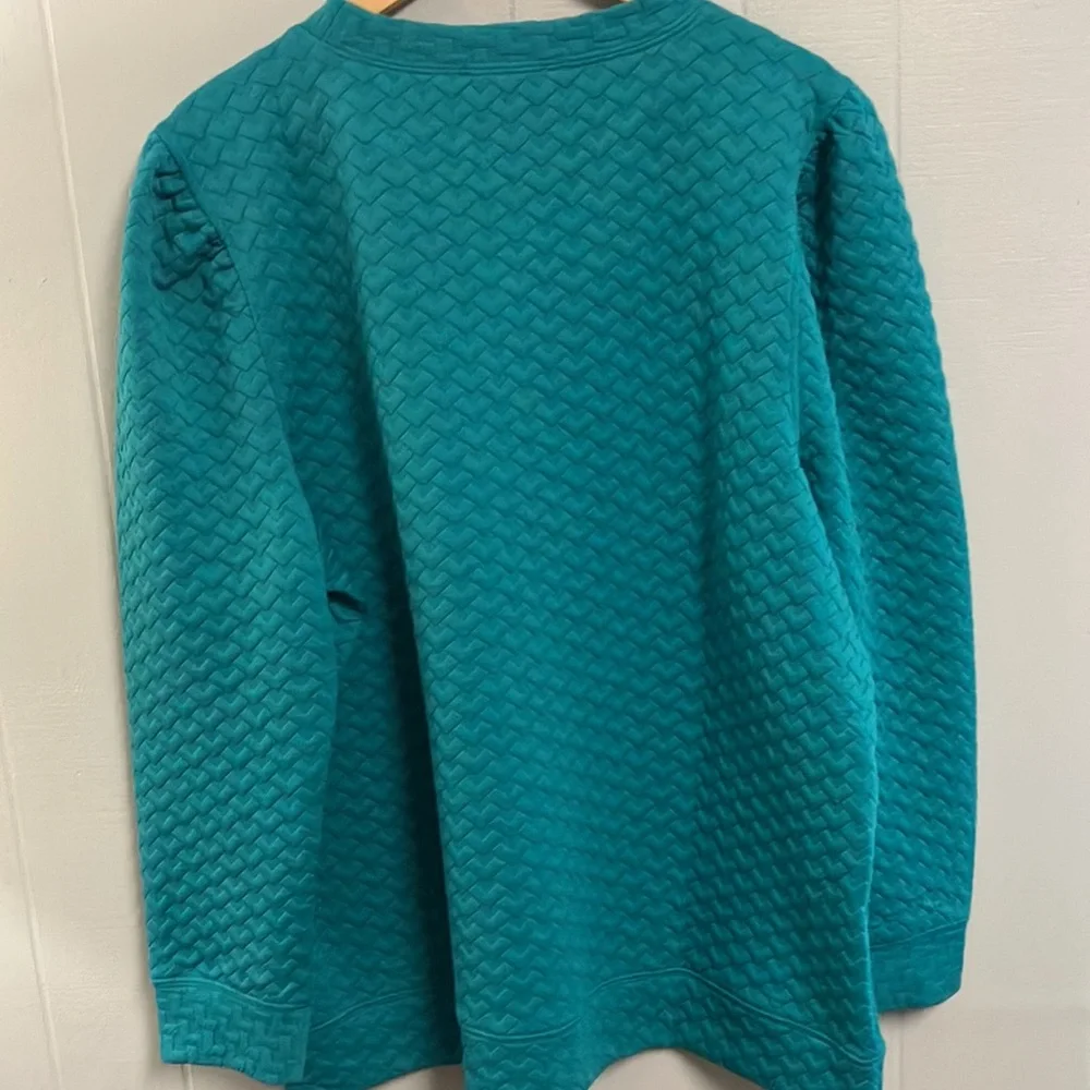 NWT Fate Teal Textured Sweatshirt 1X - Picture 8 of 10